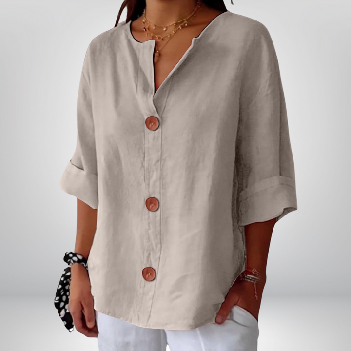 Marina™ | Klasyczna bluzka z guzikami