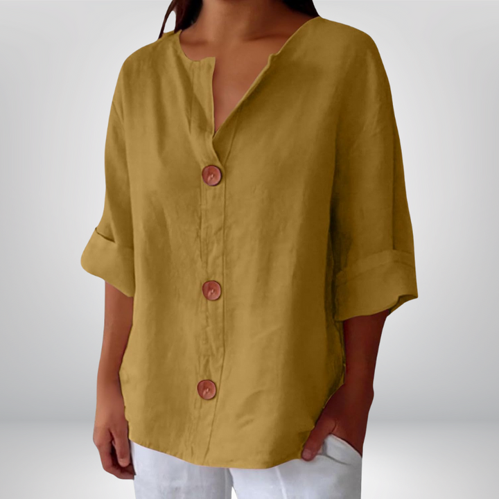 Marina™ | Klasyczna bluzka z guzikami