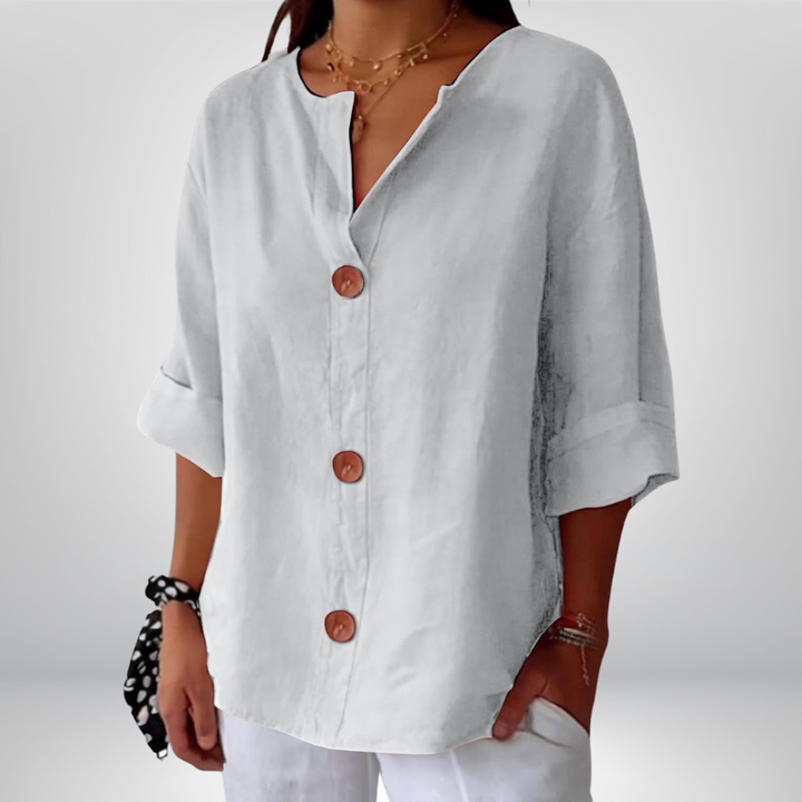 Marina™ | Klasyczna bluzka z guzikami