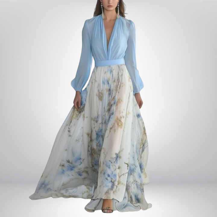 Rita | Elegancka kwiecista sukienka maxi