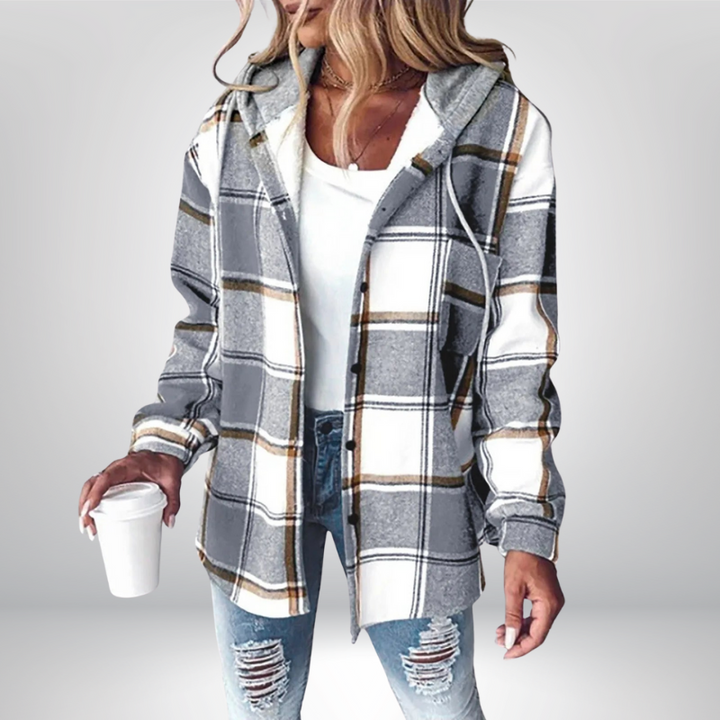 Sophie™ | Koszula w kratę z kapturem