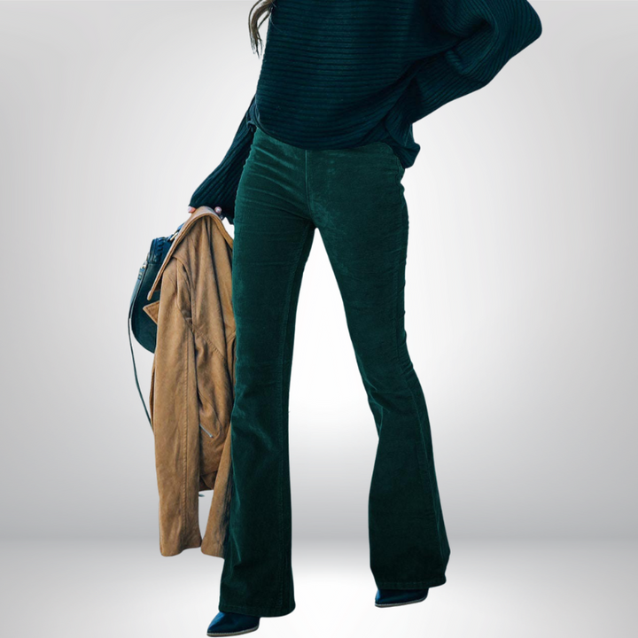 Carla™ | Retro sztruksowe spodnie z rozszerzaną nogawką