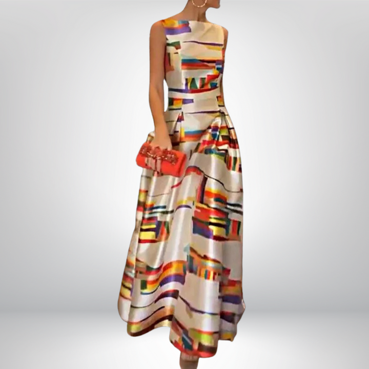 Amy | Sukienka maxi w geometryczny wzór