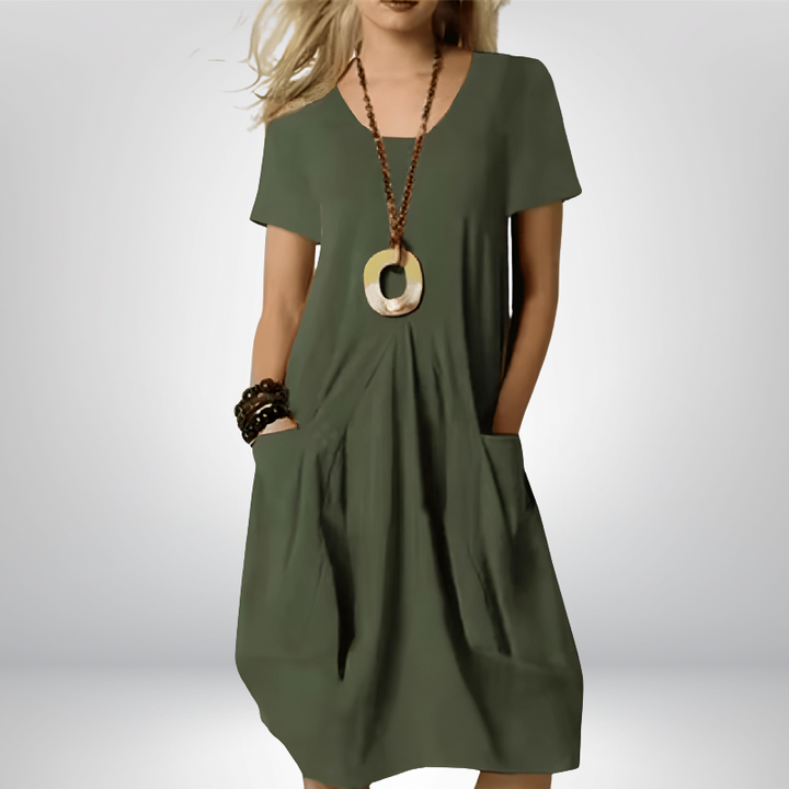 Elaine™ | Minimalistyczna sukienka z kieszeniami