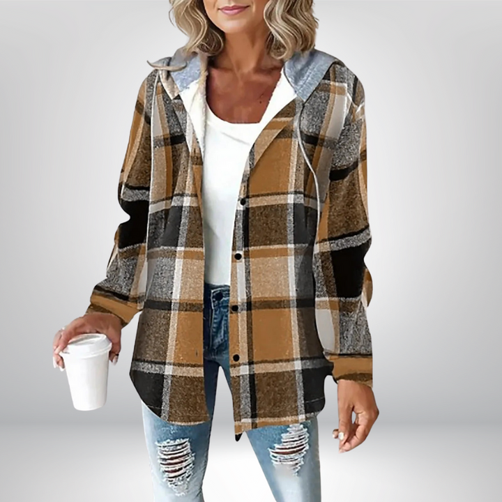 Sophie™ | Koszula w kratę z kapturem