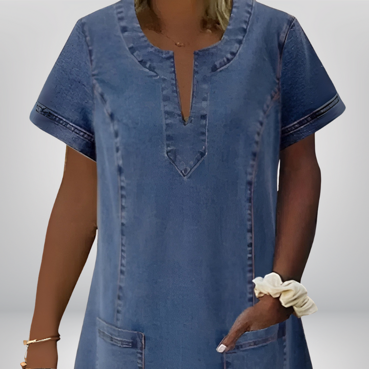 Ivory™ | Codzienna sukienka w stylu denimu