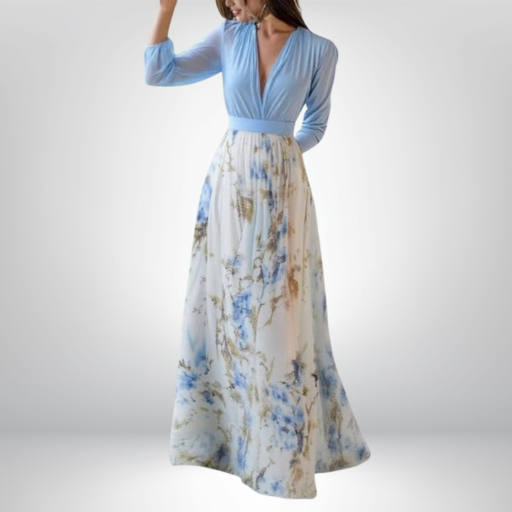 Rita | Elegancka kwiecista sukienka maxi