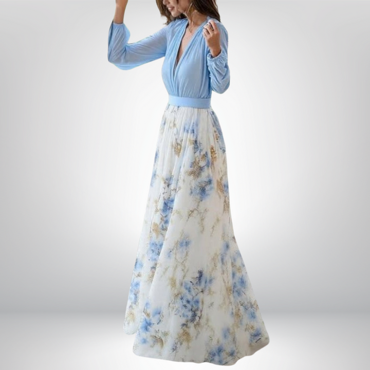 Rita | Elegancka kwiecista sukienka maxi