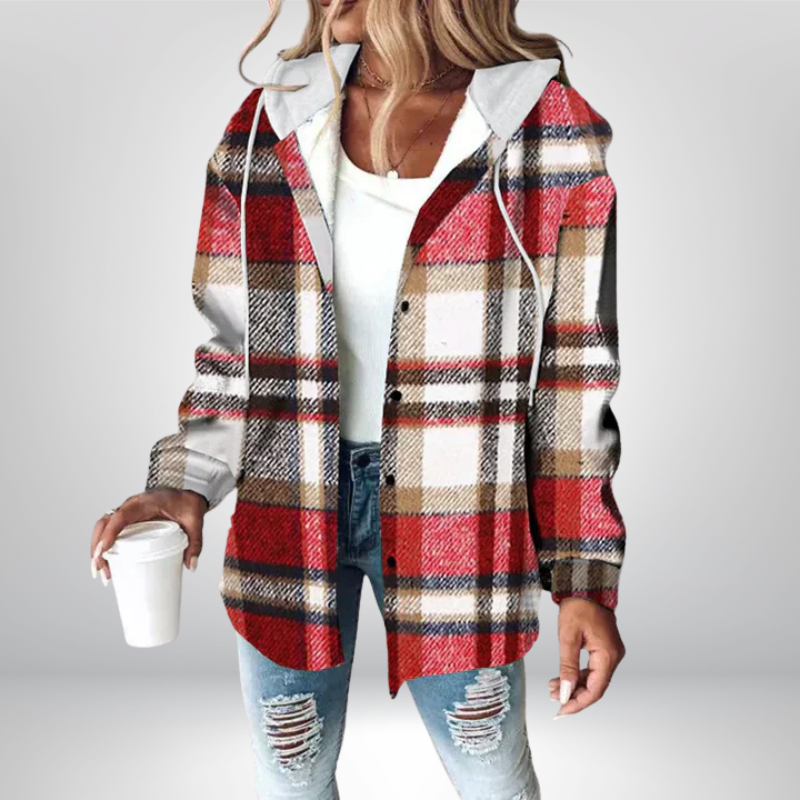 Sophie™ | Koszula w kratę z kapturem