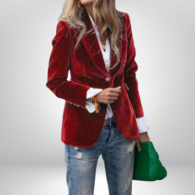 Veronica™ | Aksamitna marynarka taliowana