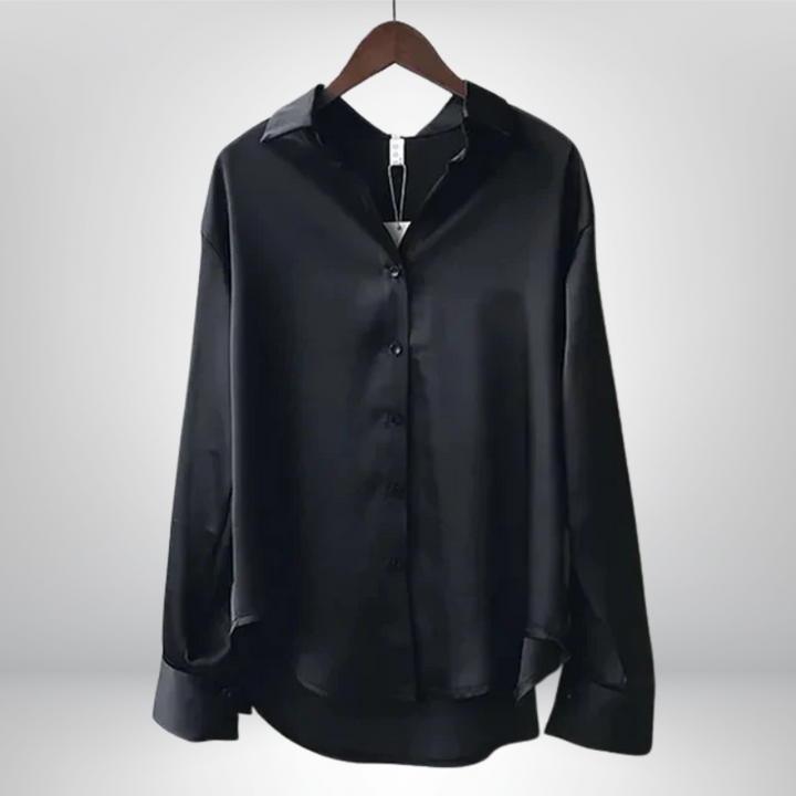 Olive™ | Satynowa bluzka o eleganckim kroju z subtelnym połyskiem