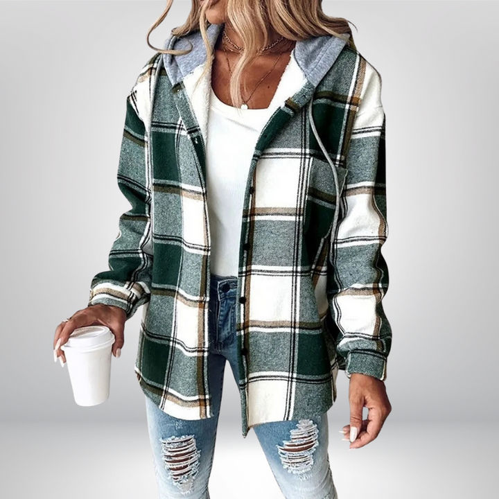 Sophie™ | Koszula w kratę z kapturem