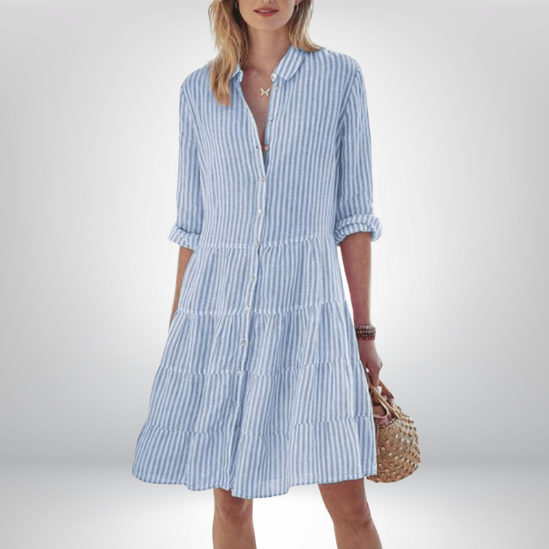 Linda™ | Sukienka z guzikami i falbanami