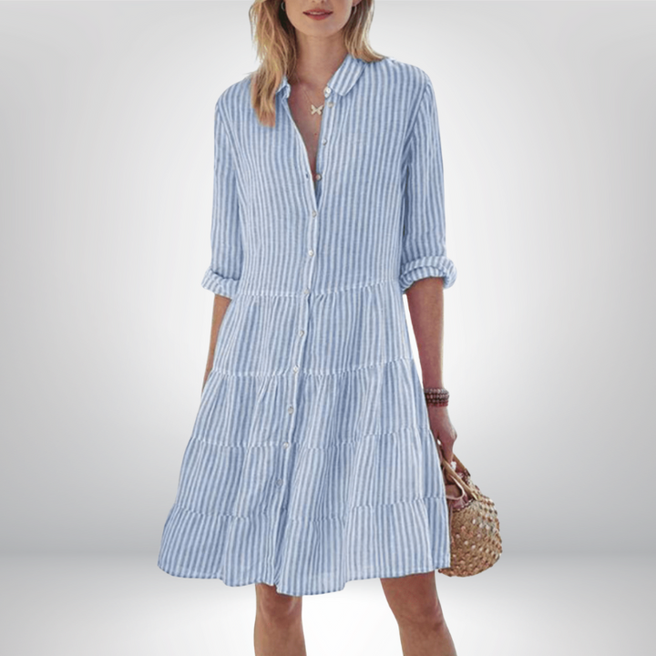 Linda™ | Sukienka z guzikami i falbanami