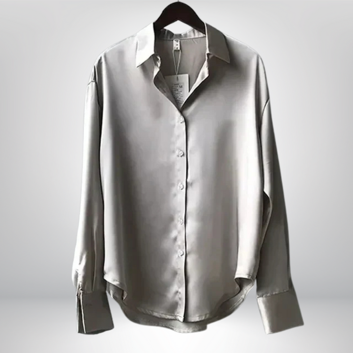 Olive™ | Satynowa bluzka o eleganckim kroju z subtelnym połyskiem