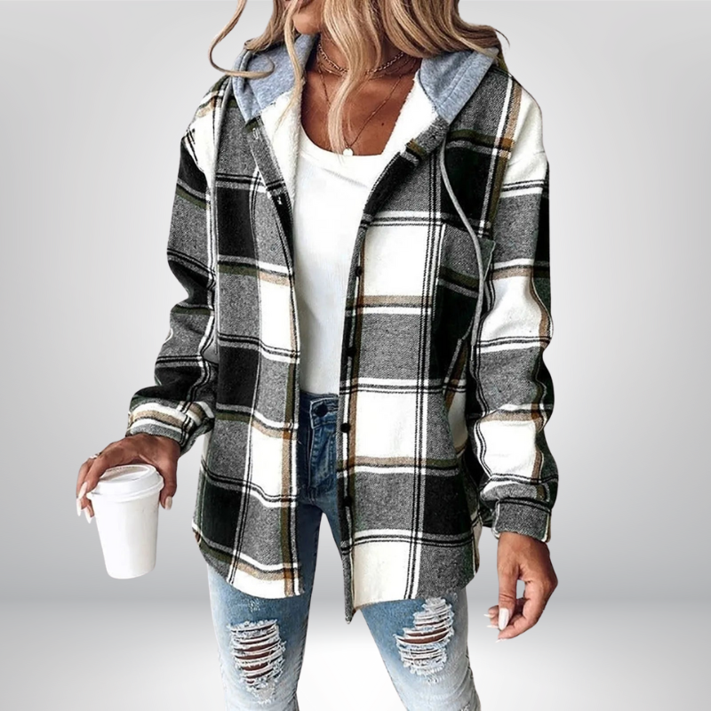 Sophie™ | Koszula w kratę z kapturem