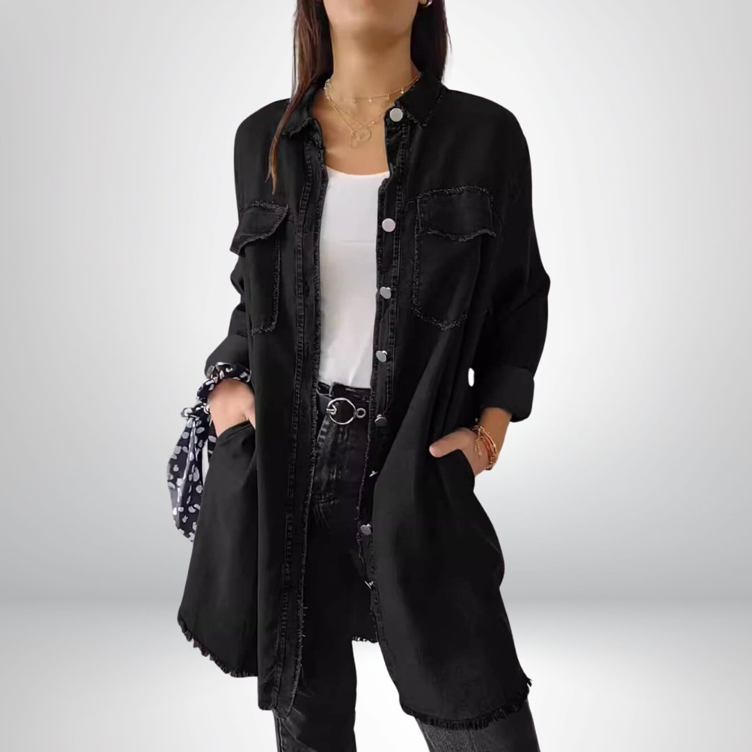 Zara™ | Długa koszulowa kurtka jeansowa