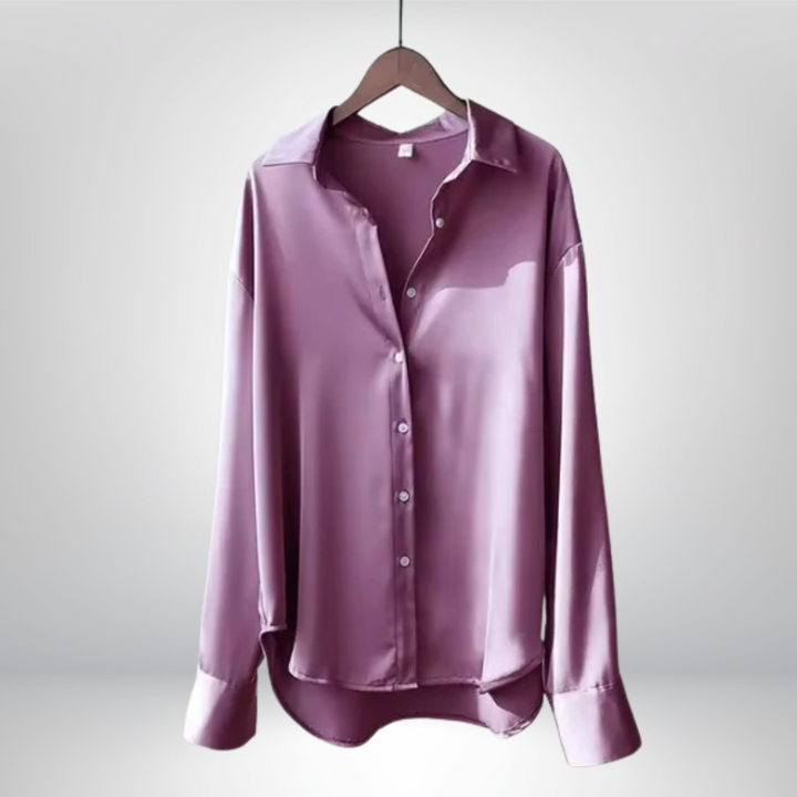 Olive™ | Satynowa bluzka o eleganckim kroju z subtelnym połyskiem