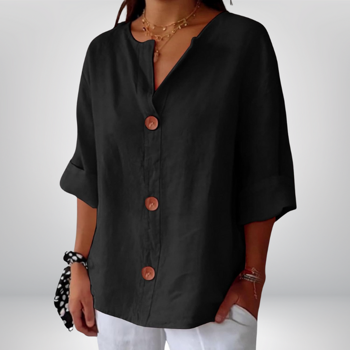 Marina™ | Klasyczna bluzka z guzikami