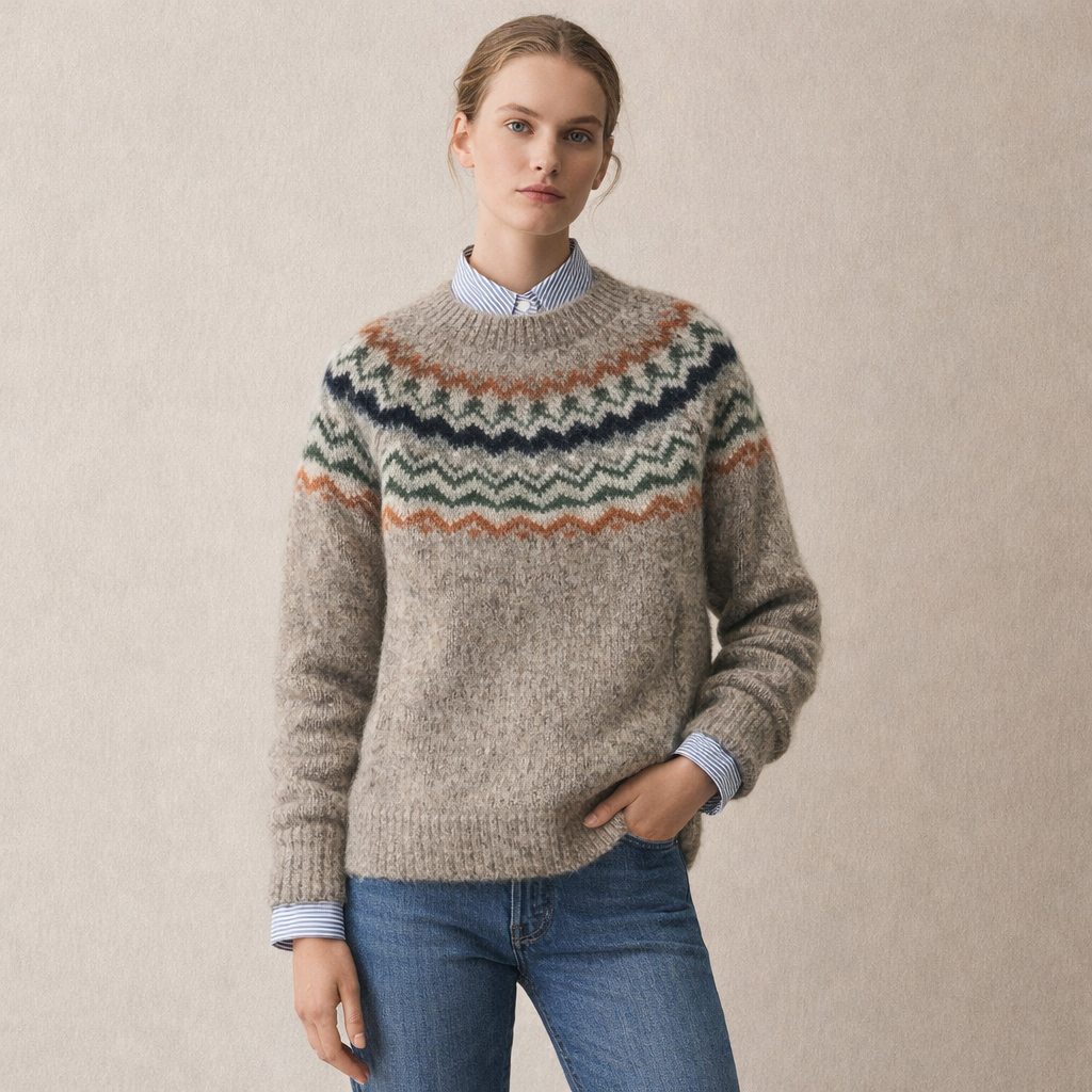 Helena | Skandynawski Sweter z Wzorem