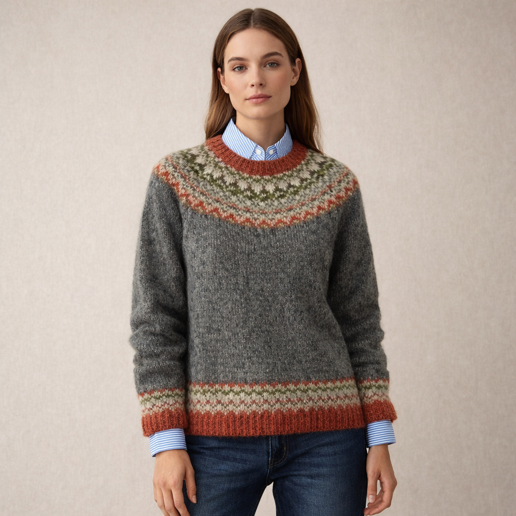 Helena | Skandynawski Sweter z Wzorem