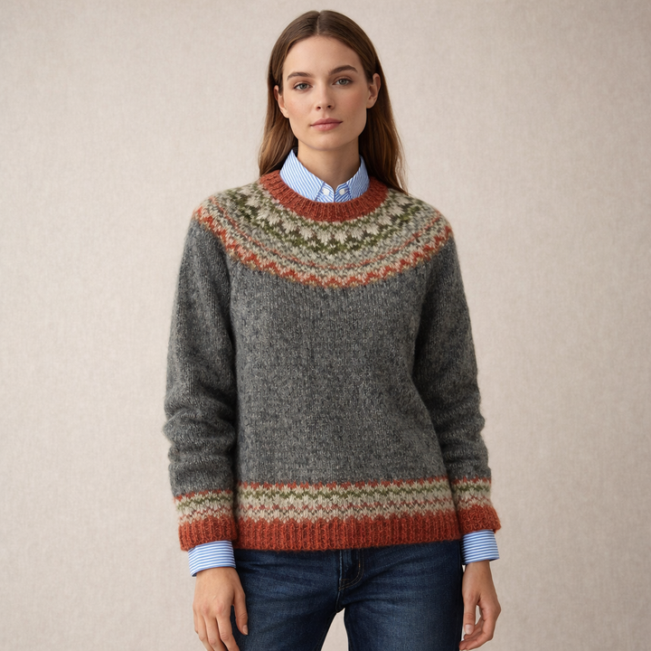Helena | Skandynawski Sweter z Wzorem