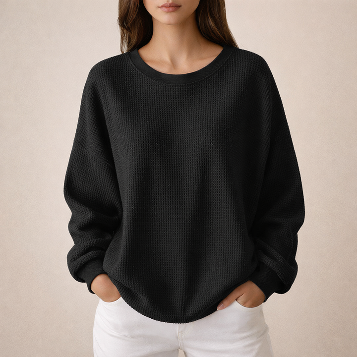 Maria | Waffle Bluza o Luźnym Kroju