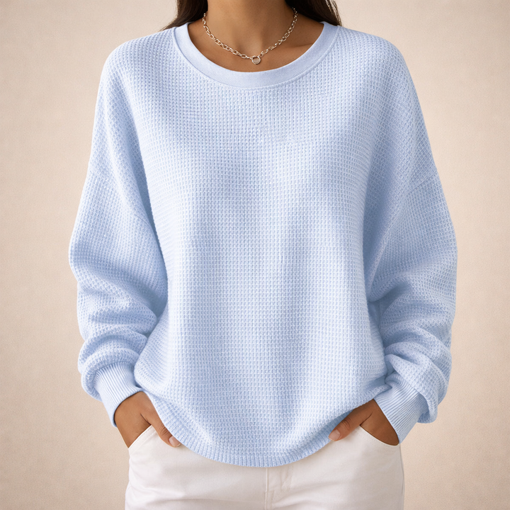 Maria | Waffle Bluza o Luźnym Kroju