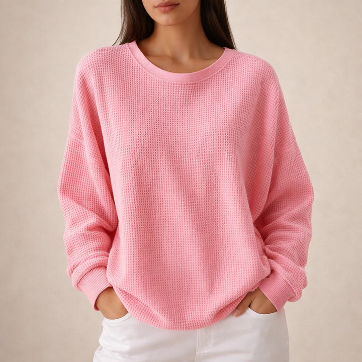 Maria | Waffle Bluza o Luźnym Kroju