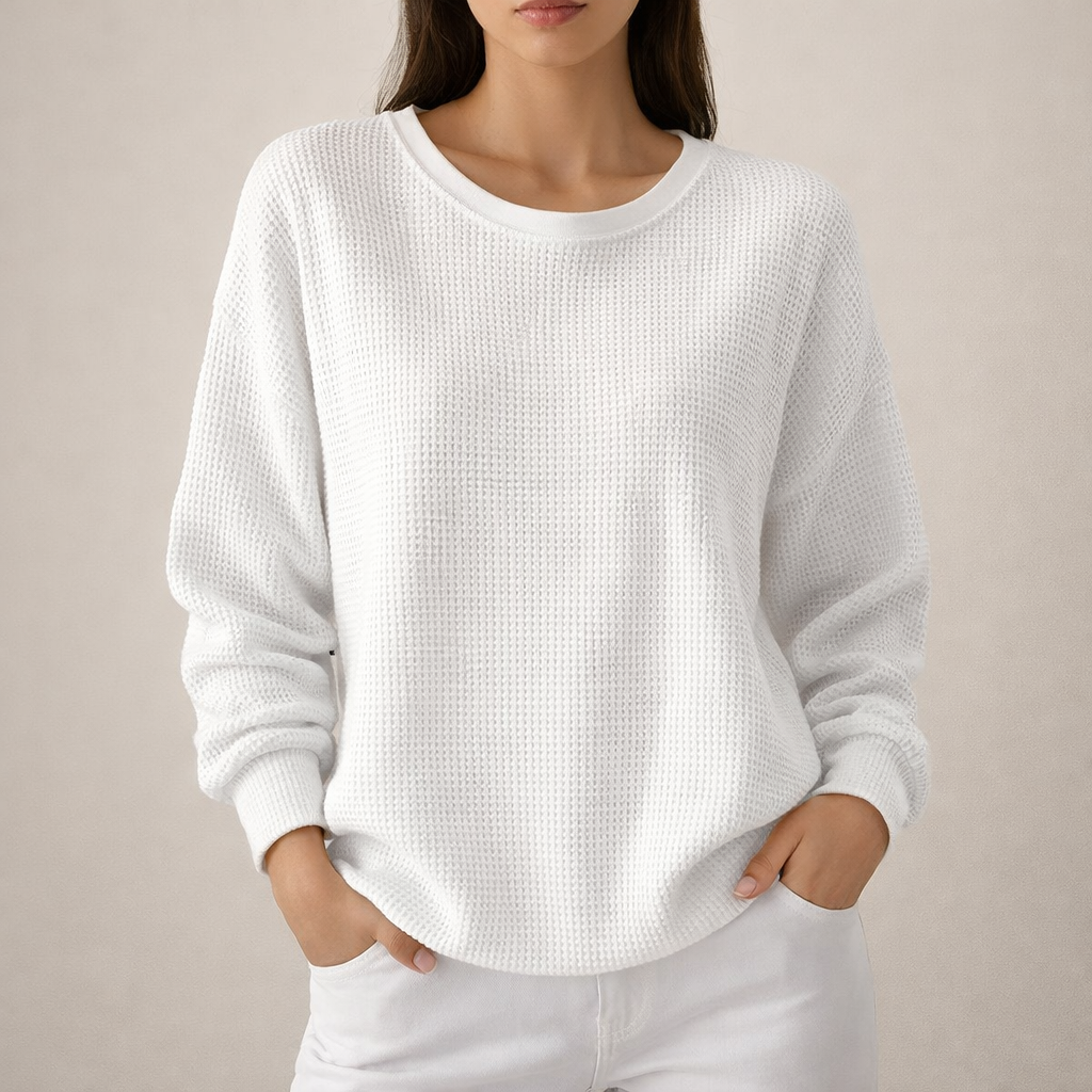 Maria | Waffle Bluza o Luźnym Kroju