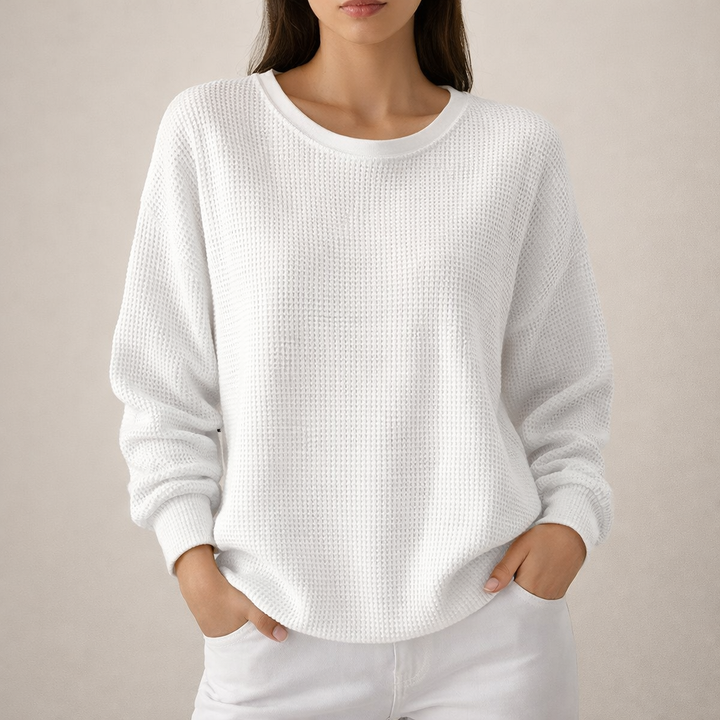 Maria | Waffle Bluza o Luźnym Kroju