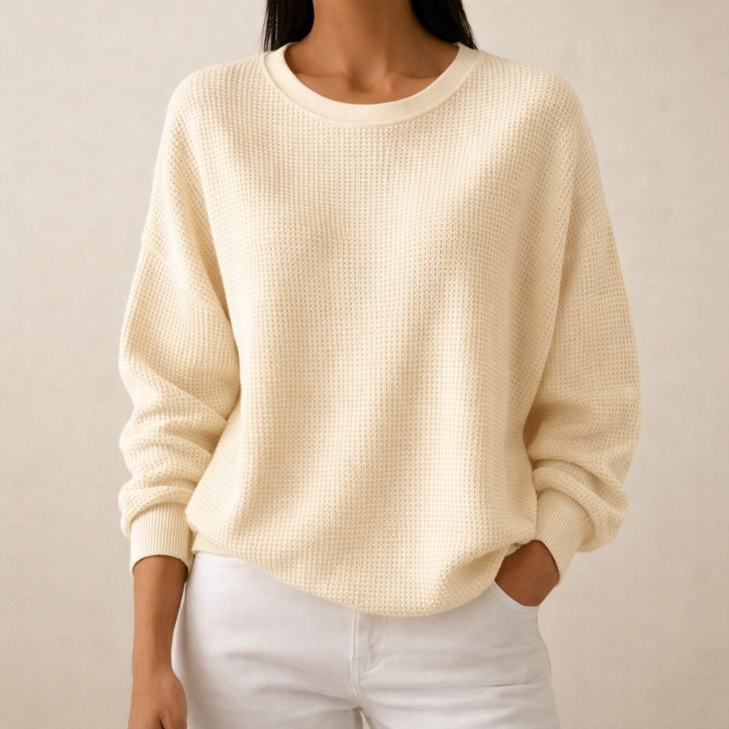Maria | Waffle Bluza o Luźnym Kroju