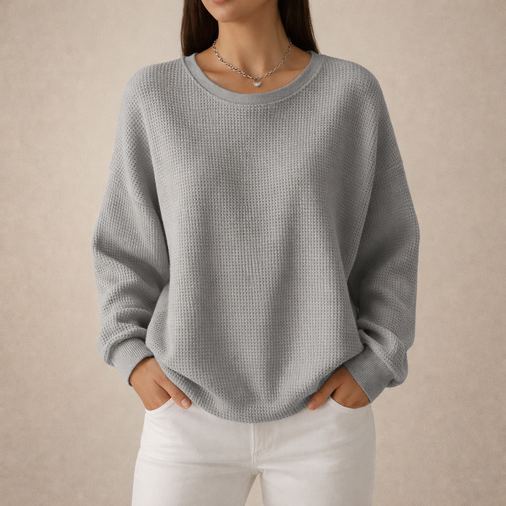 Maria | Waffle Bluza o Luźnym Kroju