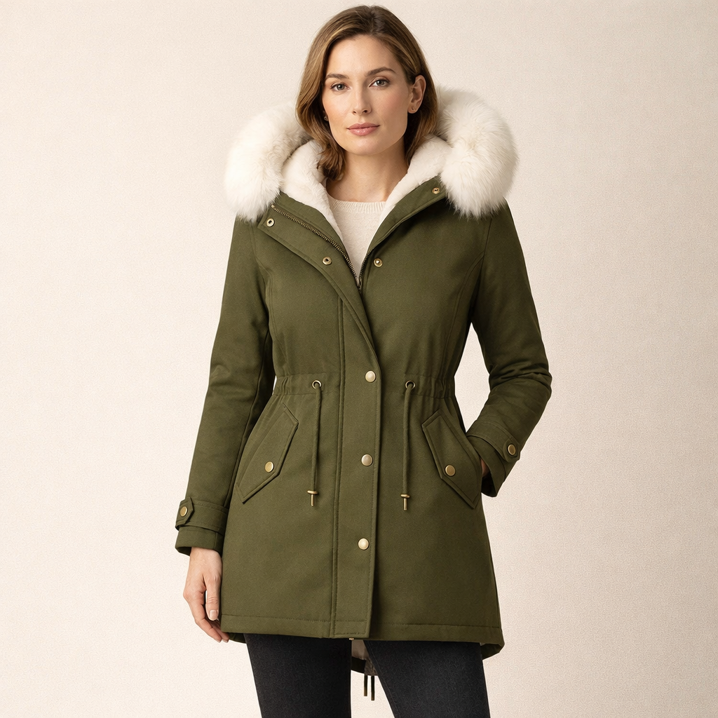 Monika | Parka Z Futerkowym Kapturem