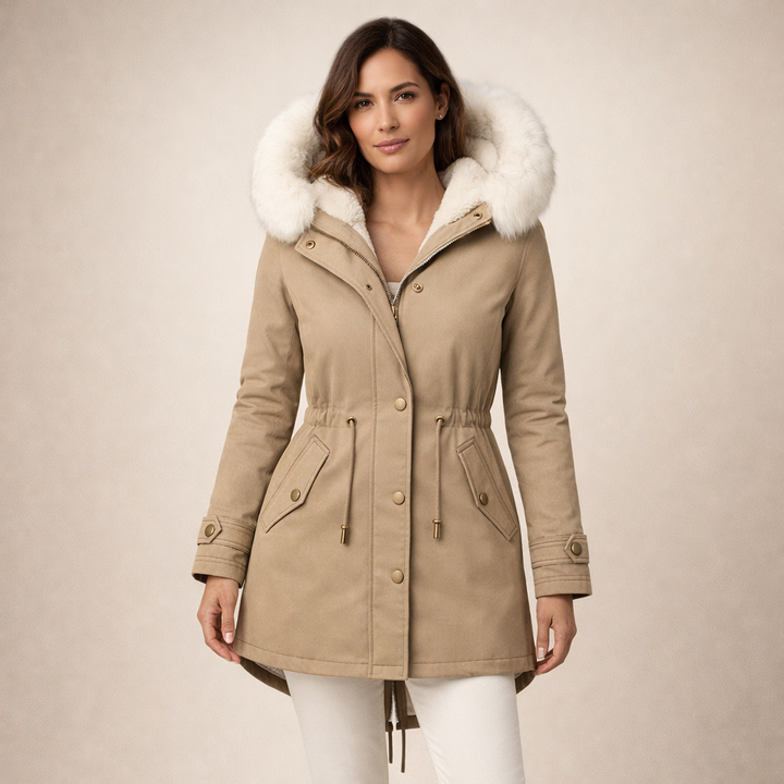 Monika | Parka Z Futerkowym Kapturem