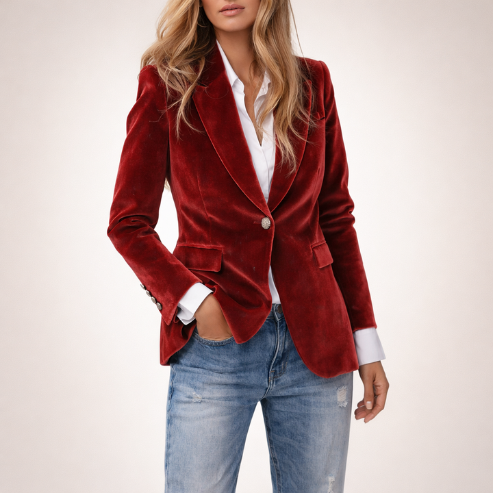 Veronica™ | Aksamitna marynarka taliowana