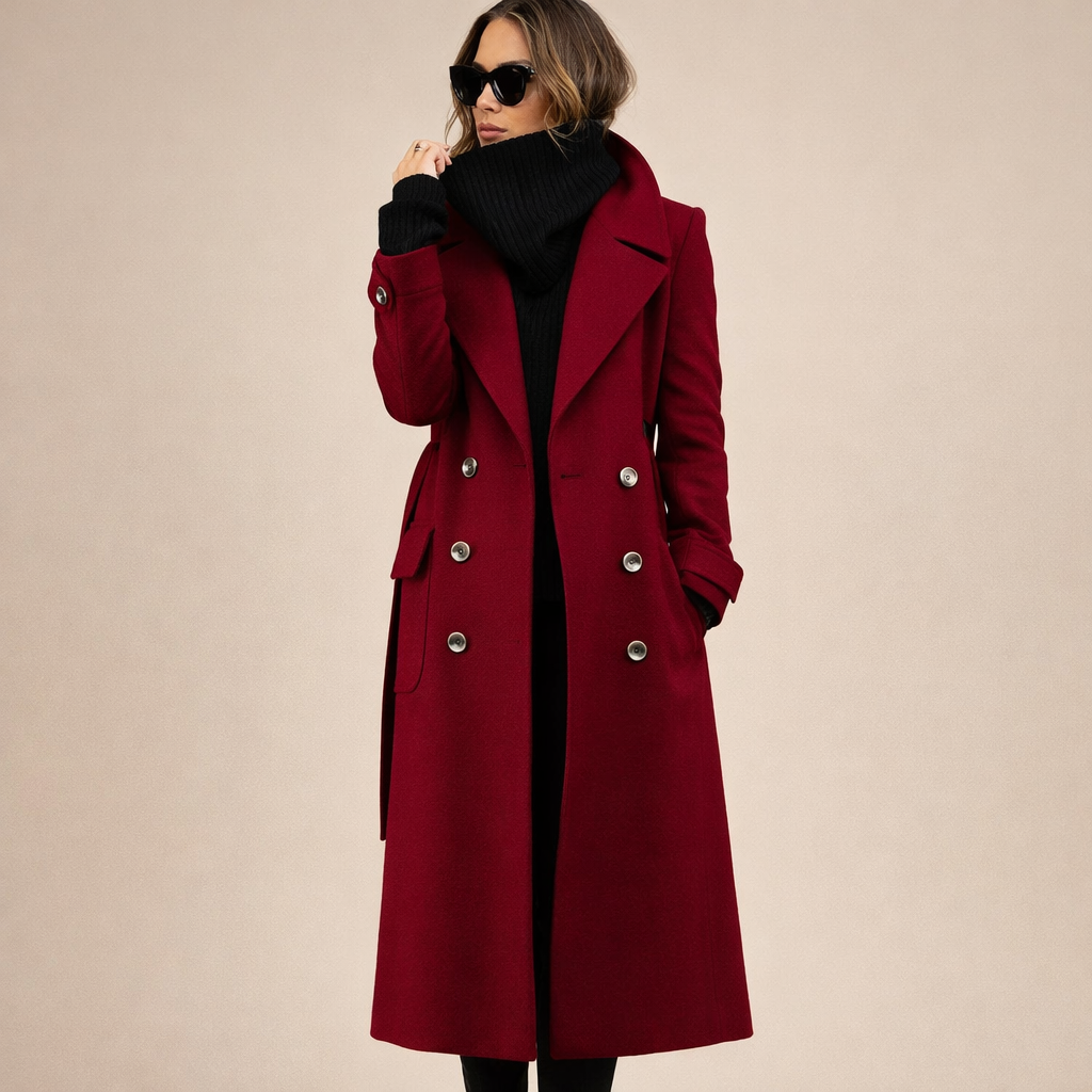 Brooke™ | Dwurzędowy Płaszcz Ołówkowy Z Eleganckim Fasonem