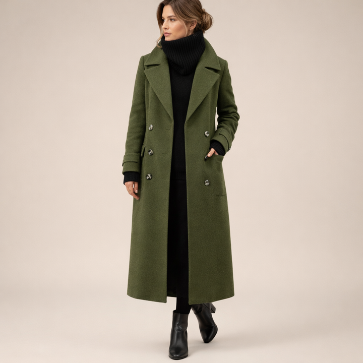 Brooke™ | Dwurzędowy Płaszcz Ołówkowy Z Eleganckim Fasonem