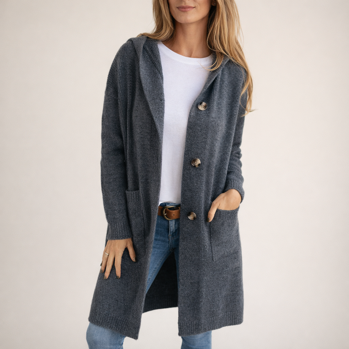 Monika | Długi Dzianinowy Kardigan