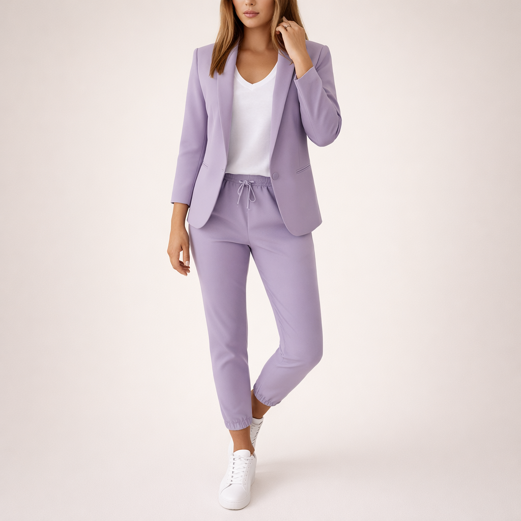 Eva™ | Luźny komplet garniturowy ze sportowym akcentem