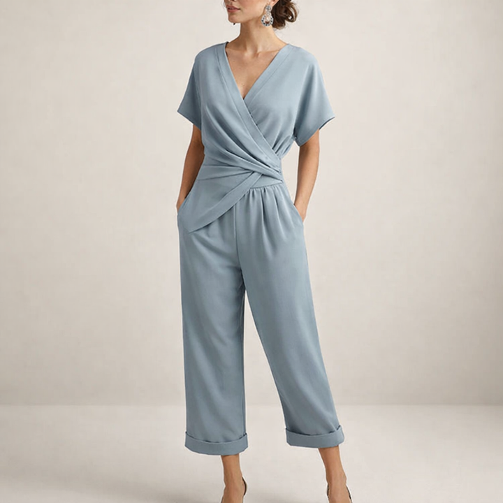 Magda | Elegancki Kopertowy Kombinezon