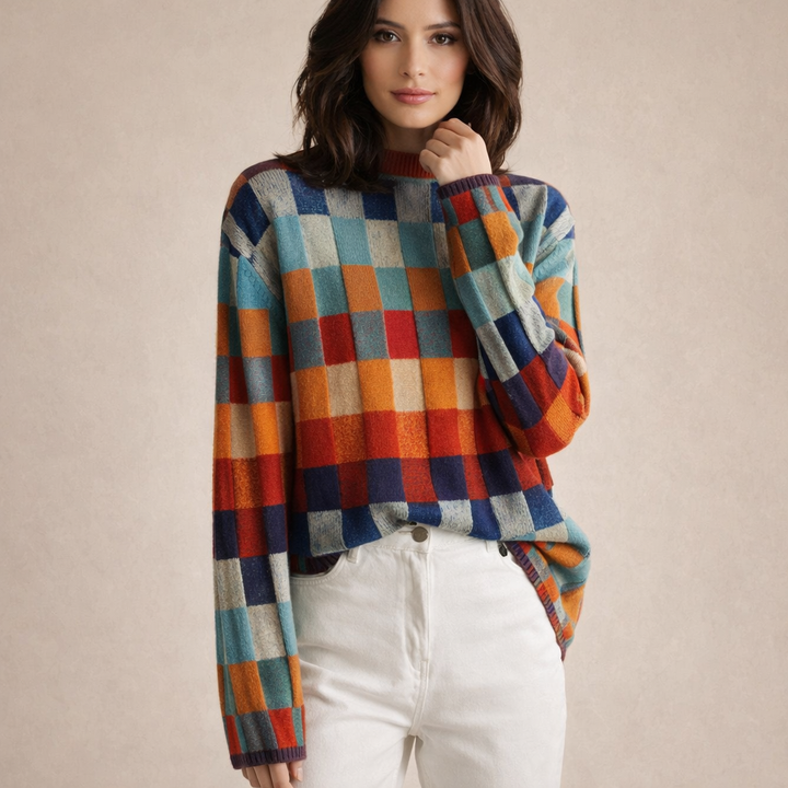Magdalena™ | Dzianinowy Sweter W Kratę