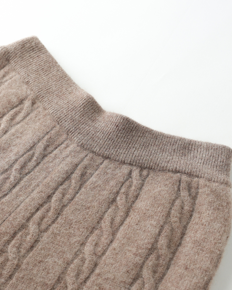 Monika | Dzianinowe Spodnie z Prostą Nogawką