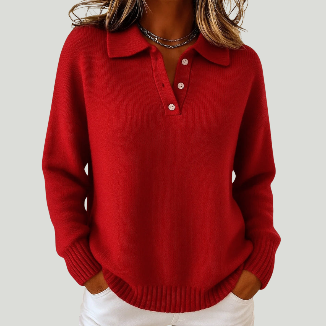 Krystyna™ | Klasyczny Sweter z Kołnierzykiem