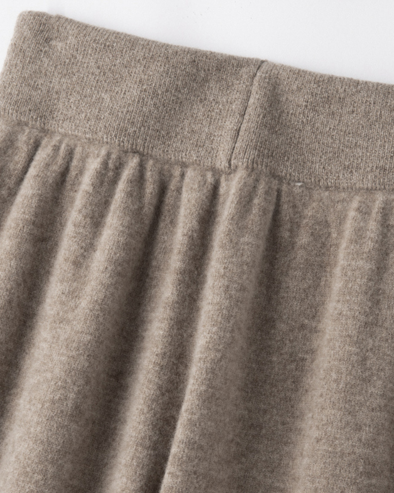 Elwira | Dzianinowe Spodnie z Nogawką Zwężaną