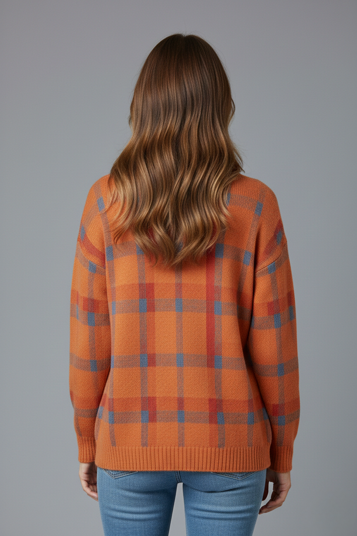 Agnieszka | Klasyczny Kardigan W Kratę