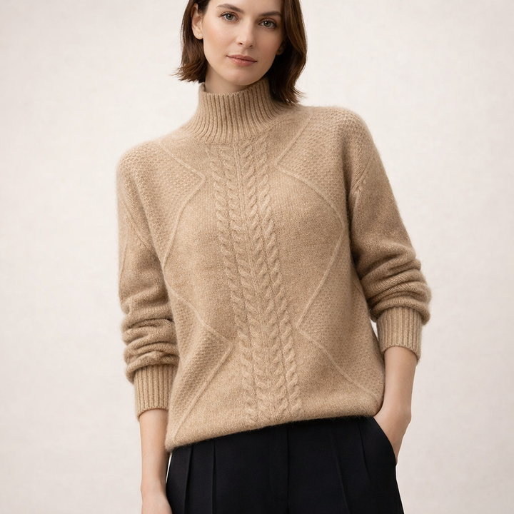 Lidia™ | Klasyczny Sweter z Warkoczowym Splotem