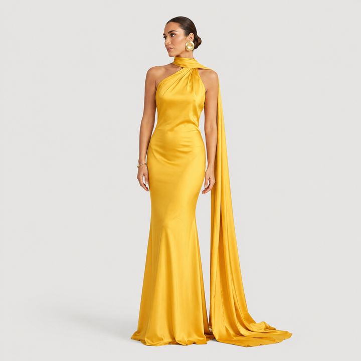 Natalia | Vestido Largo de Fiesta con Cuello Halter