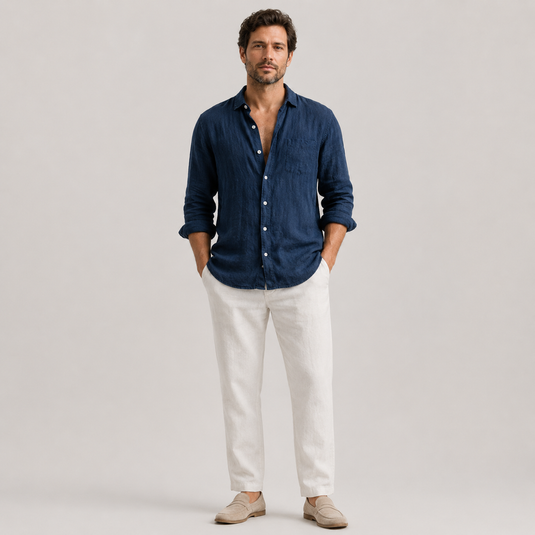 Emilio | Camisa de Lino para Hombre de Manga Larga