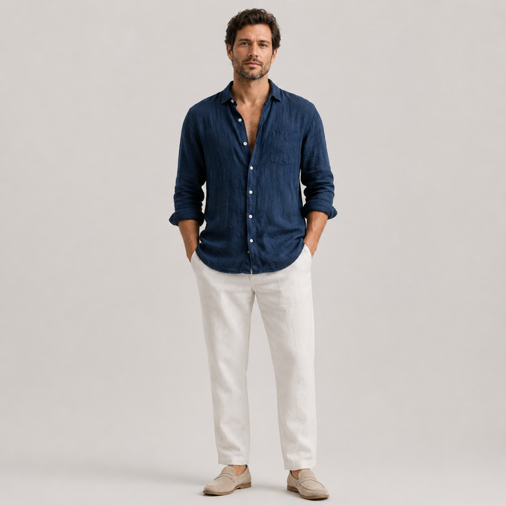 Emilio | Camisa de Lino para Hombre de Manga Larga